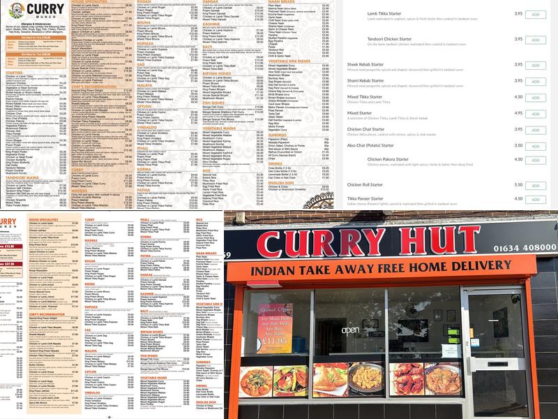Curry Hut Menu