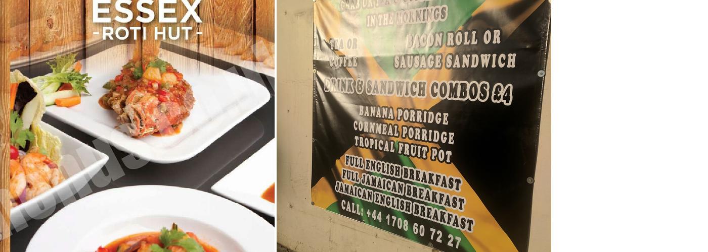 Essex Roti Hut Menu