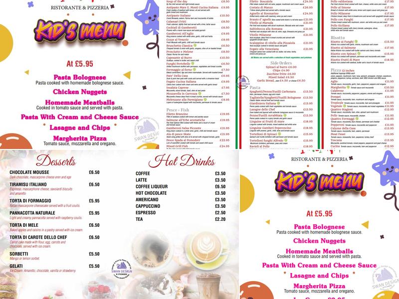 Cucina Italiana Menu