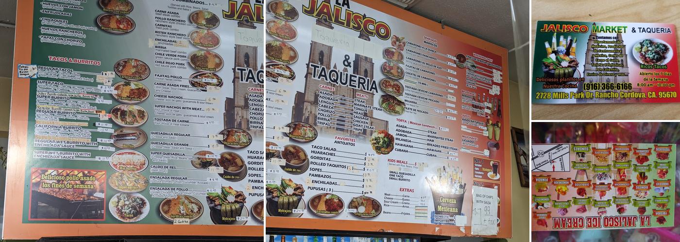 La Jalisco Taqueria Menu