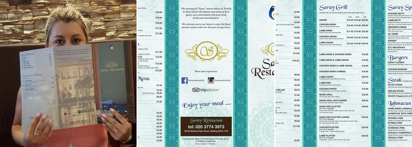 Saray Restaurant Menu