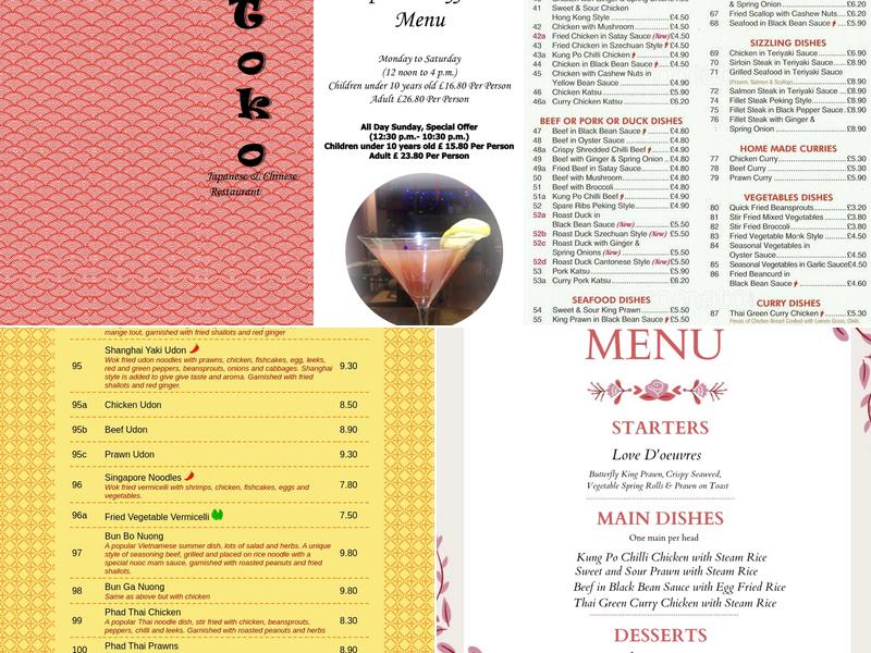Toko Diner Menu