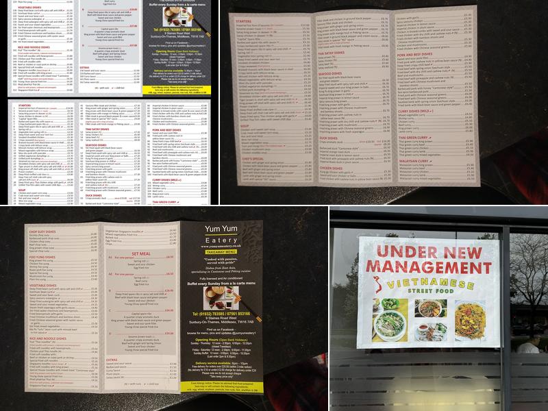 Yum Yum Eatery Menu