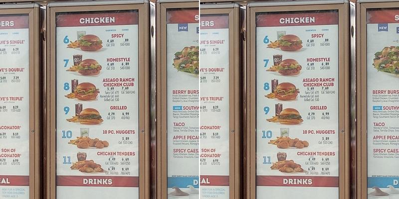 Wendy's Menu