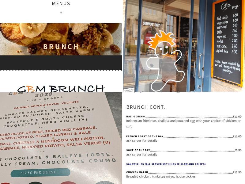 The Ginger Breadman Cafe Menu