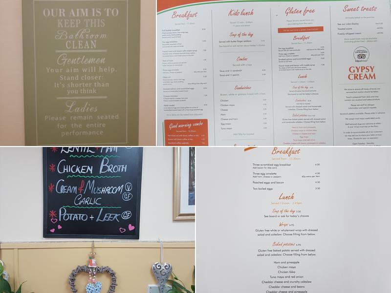 Gypsy Cream Cafe Shop Menu