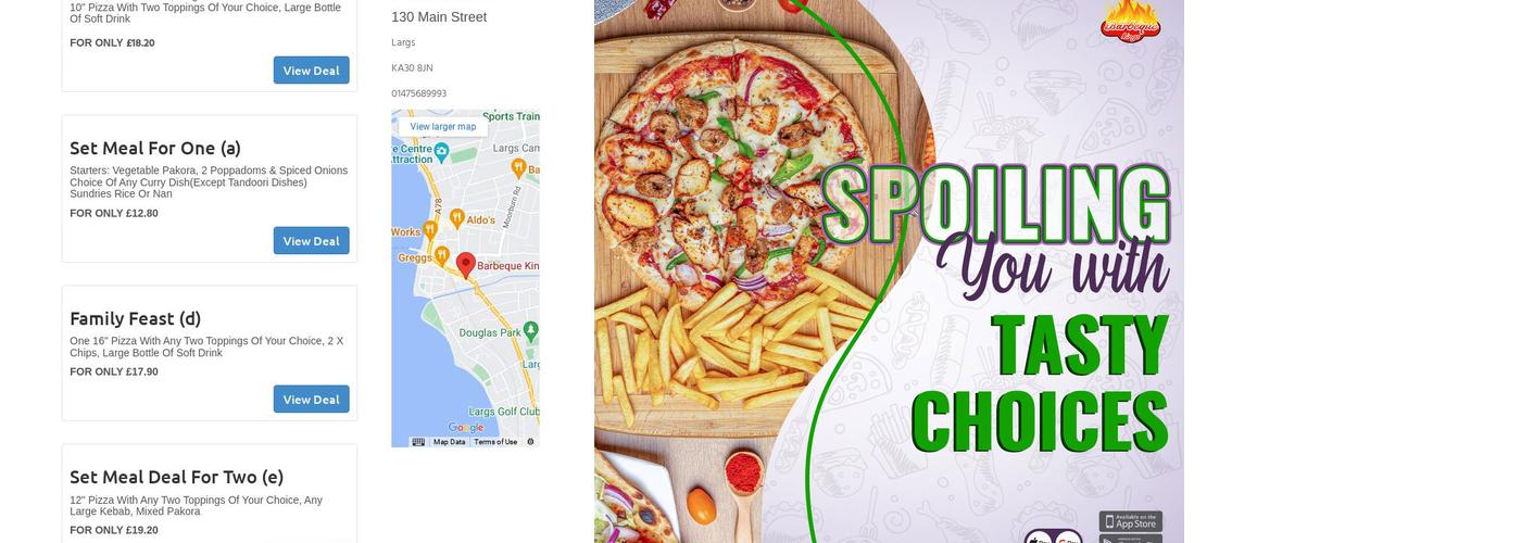 Barbeque Kings Largs Menu