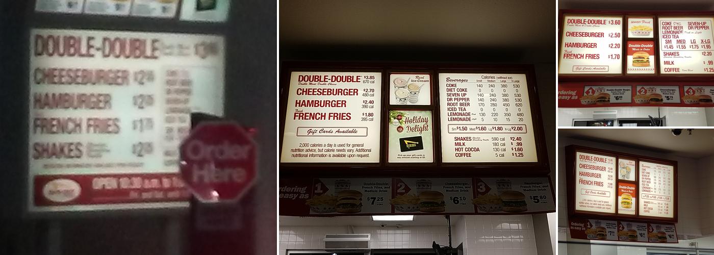 In-N-Out Burger Menu