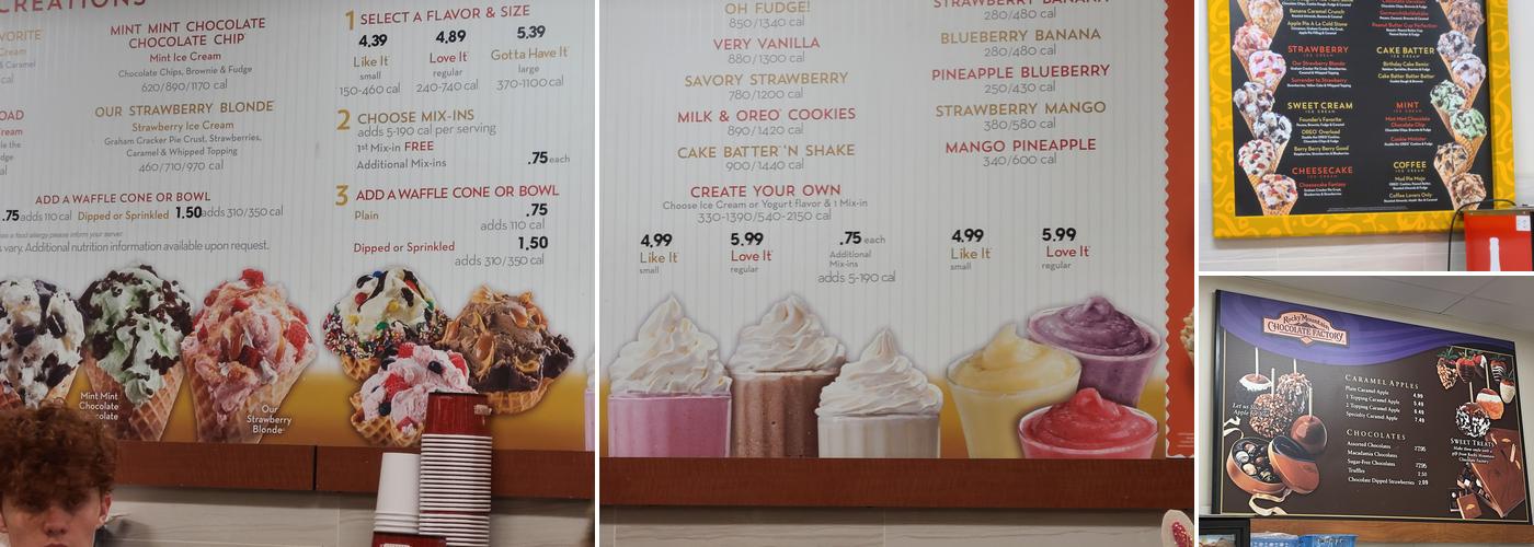 Cold Stone Creamery Menu
