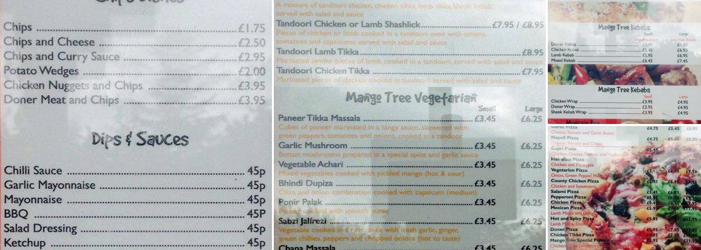 Mango Tree Menu