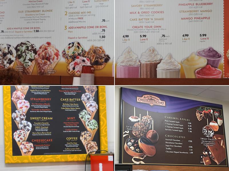 Cold Stone Creamery Menu
