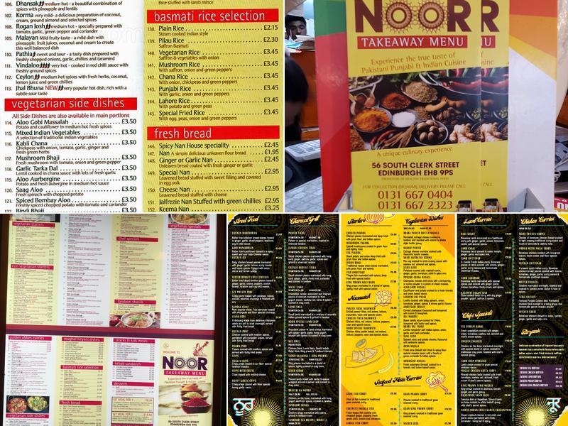 Noor Takeaway Menu
