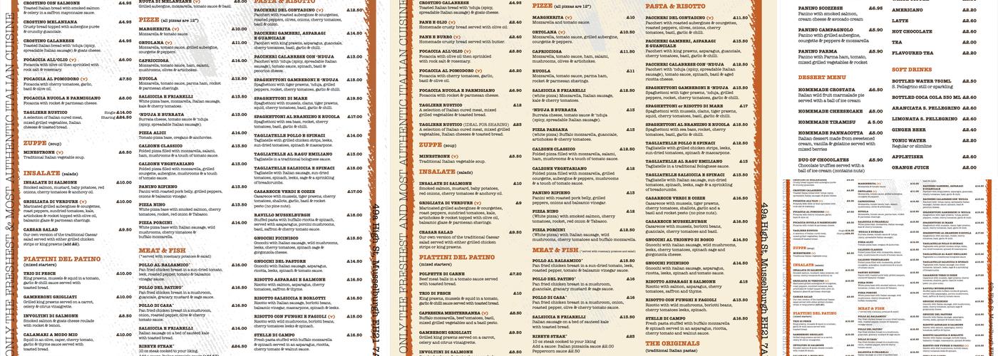 Dal Patino Menu
