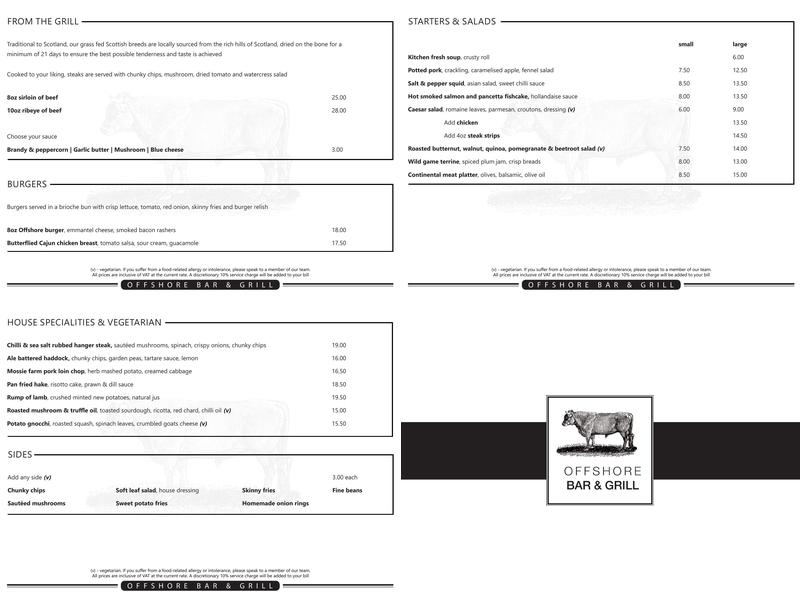Offshore Bar & Grill Menu