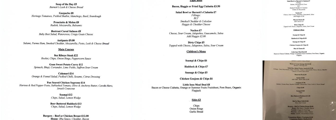 Guardbridge Inn Menu