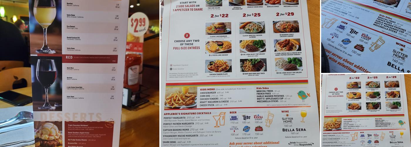 Applebee's Grill + Bar Menu