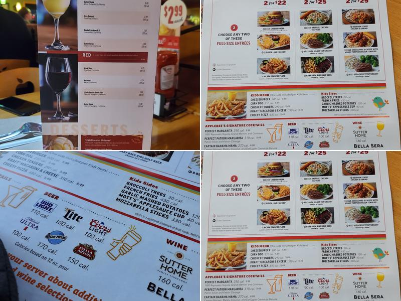Applebee's Grill + Bar Menu