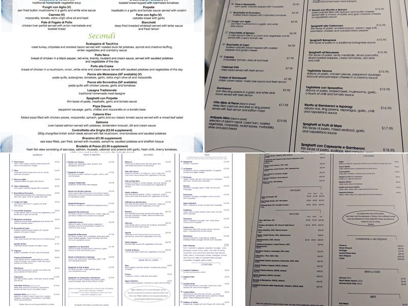 Signor Valentino Menu