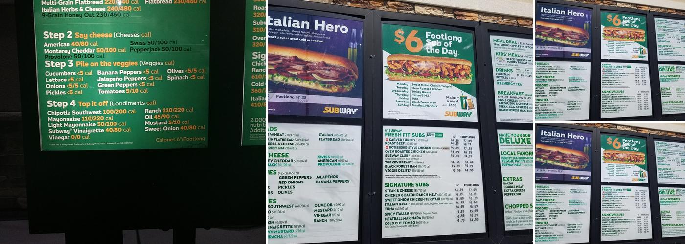 Subway Menu