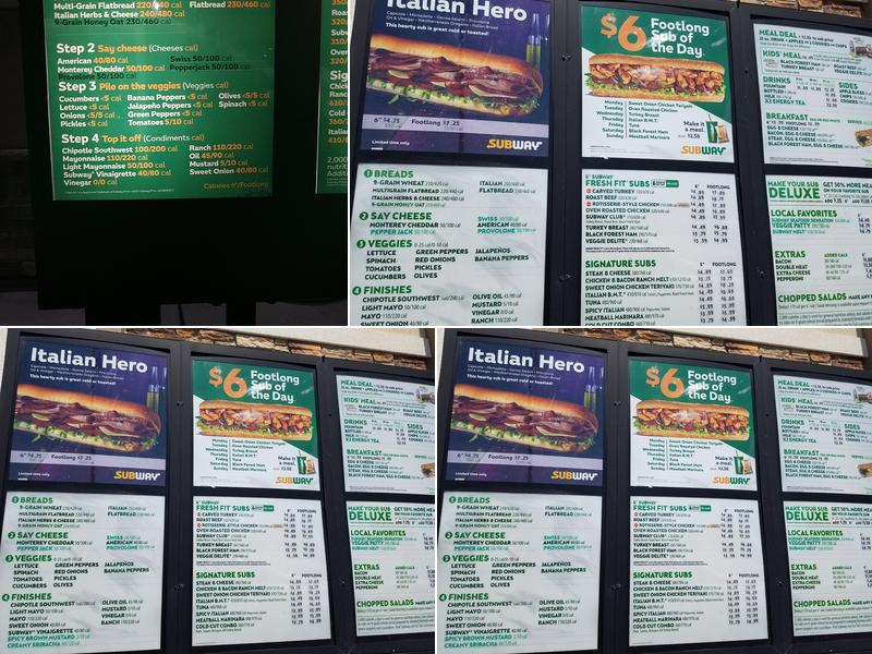 Subway Menu