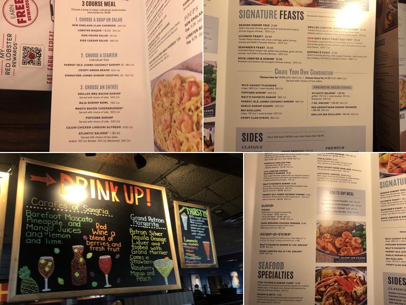 Red Lobster Menu