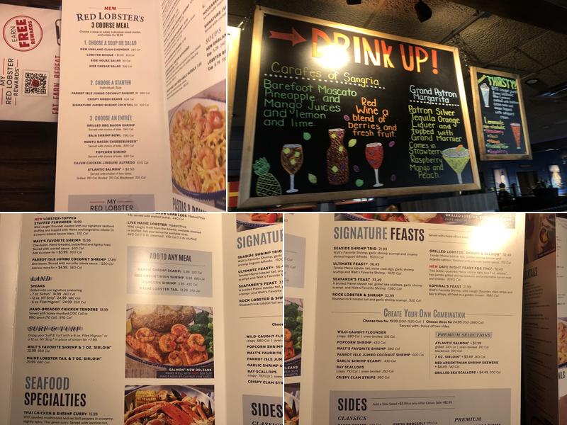 Red Lobster Menu