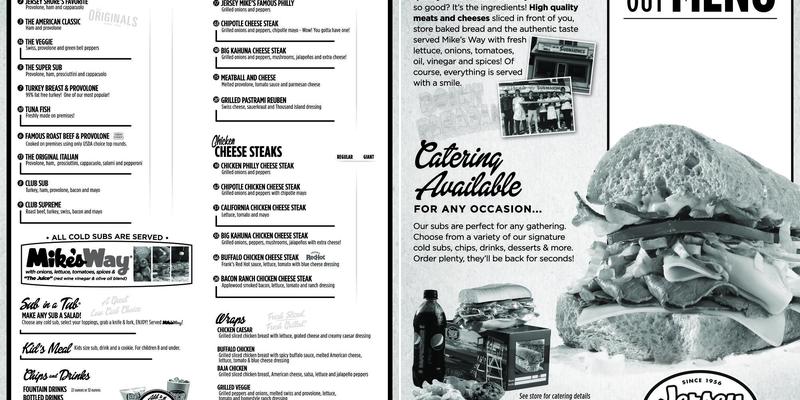 Jersey Mike's Subs Menu