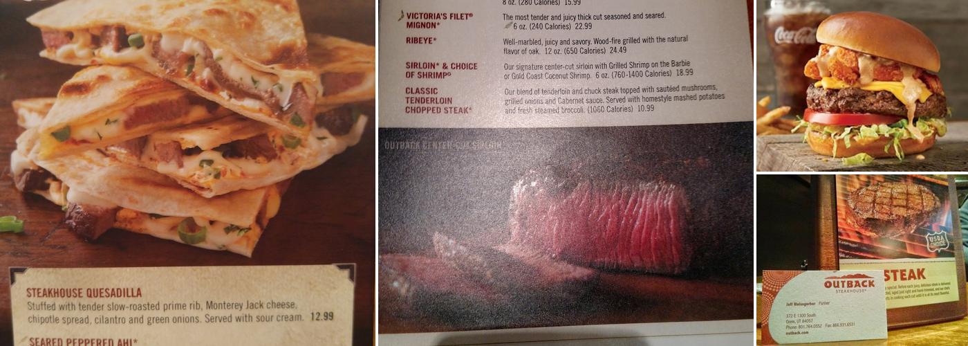 Outback Steakhouse Menu