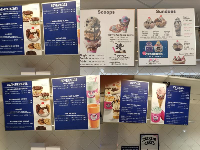 Baskin-Robbins Menu
