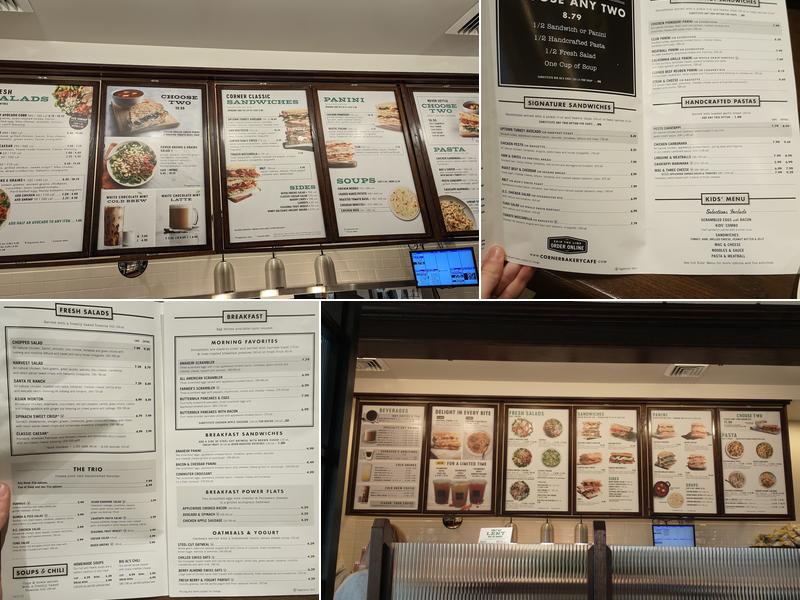 Corner Bakery Cafe Menu