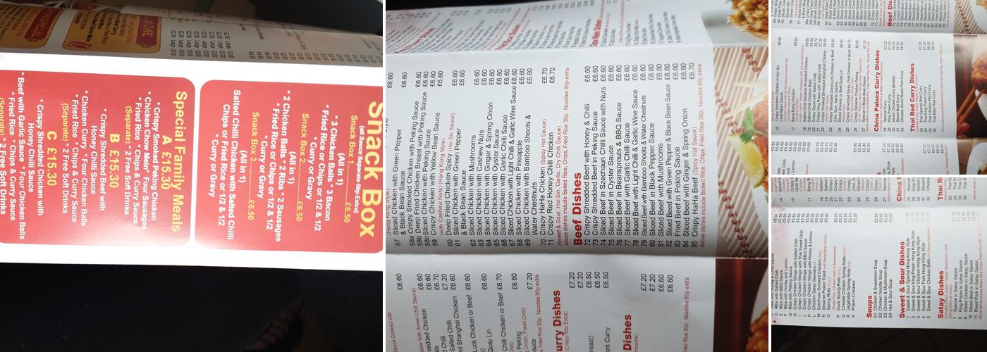 China Palace Menu