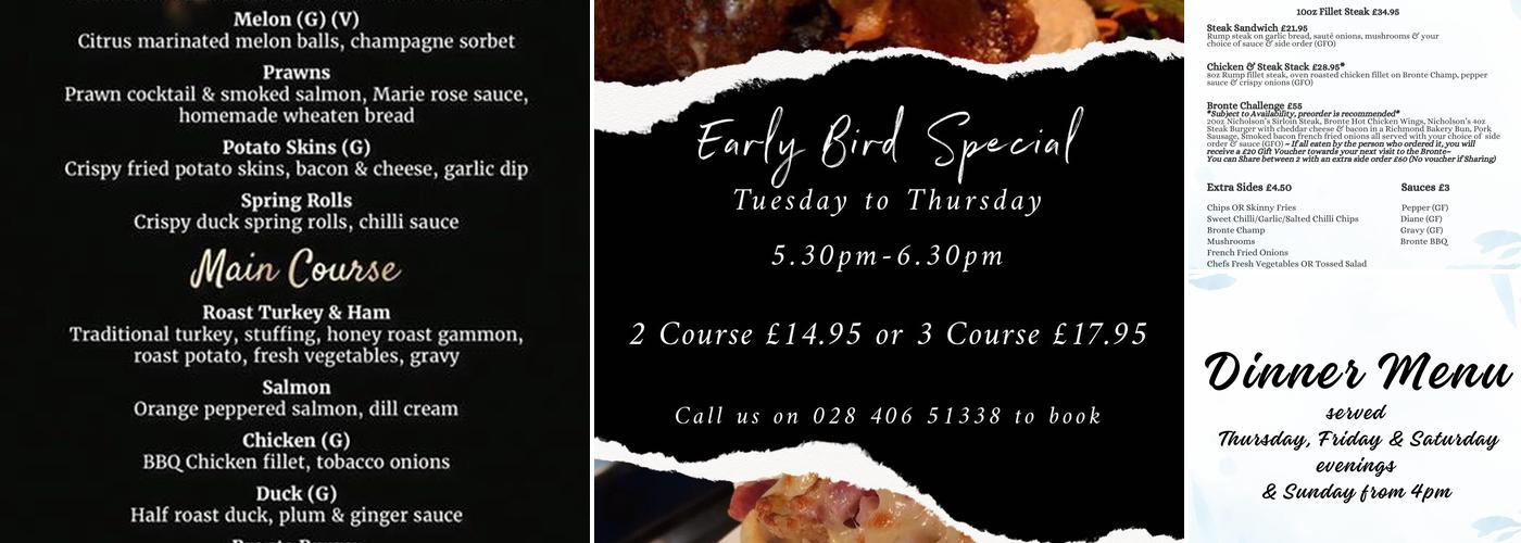 Bronte Steakhouse & Grill Menu