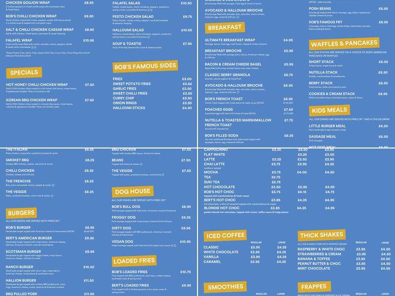 Bob & Berts Omagh Menu