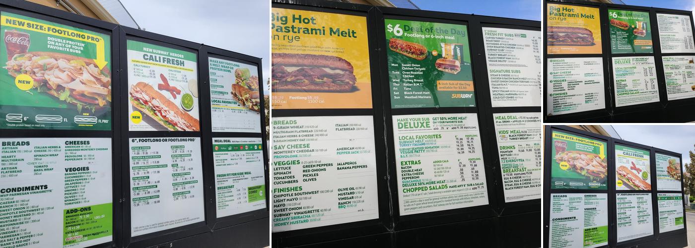 Subway Menu