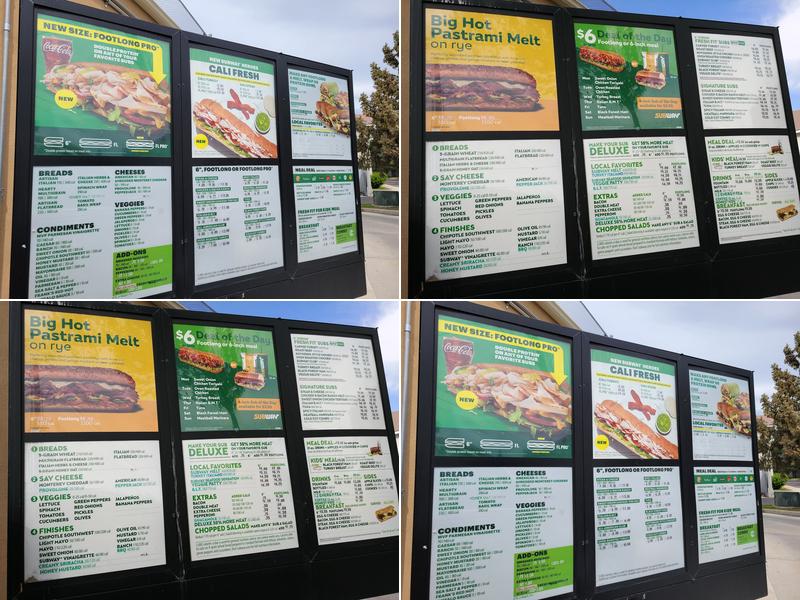 Subway Menu