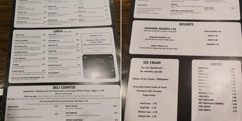 Cheeky Spoon Menu