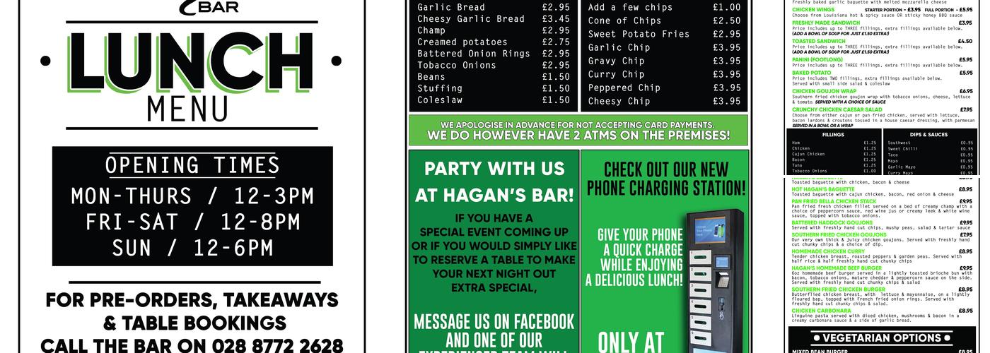 Hagan's Bar & Bar Bella Menu