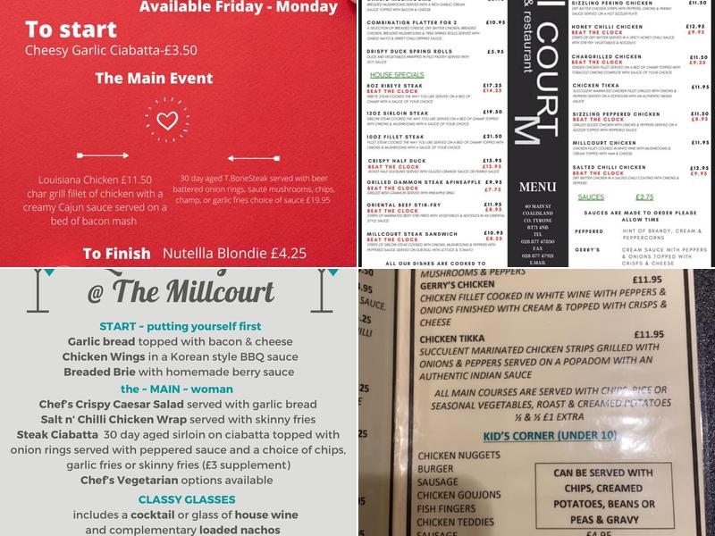 The Mill Court Menu