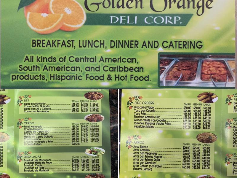 Golden Orange Menu