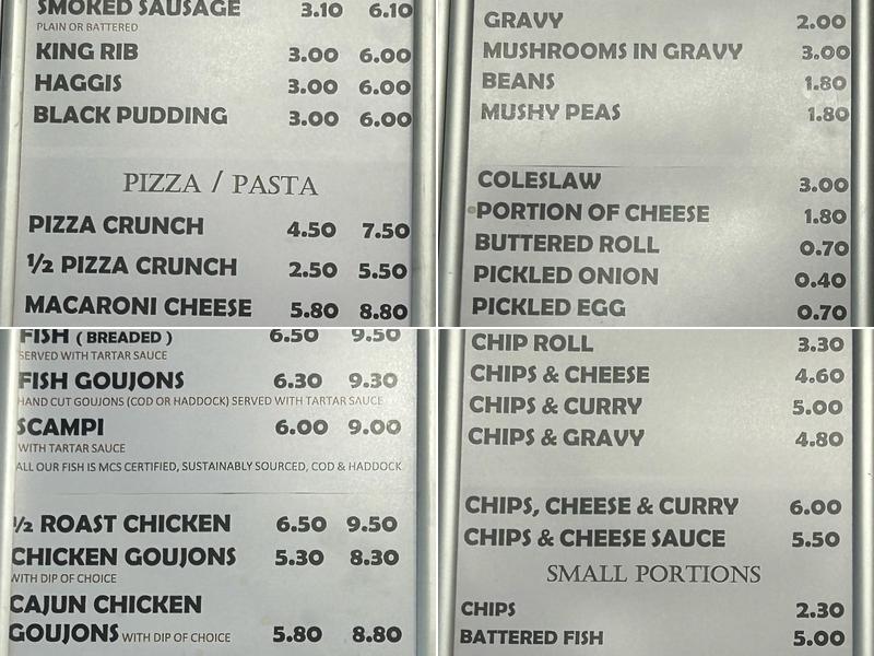 The Ivy Leaf Fish and Chicken Bar Menu