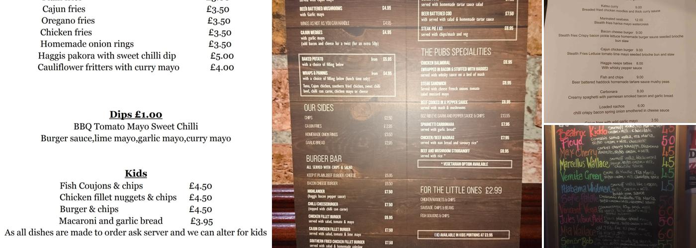 The Pub Menu