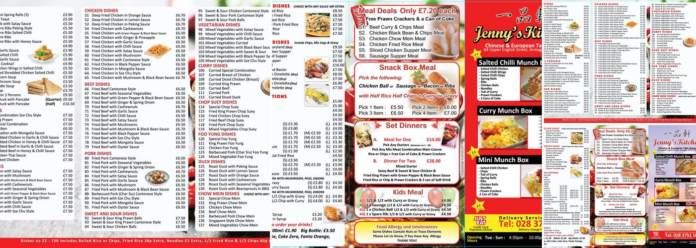 Jennys Kitchen Menu