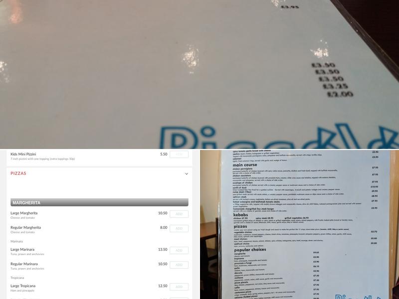 Pizza Piccolo Menu