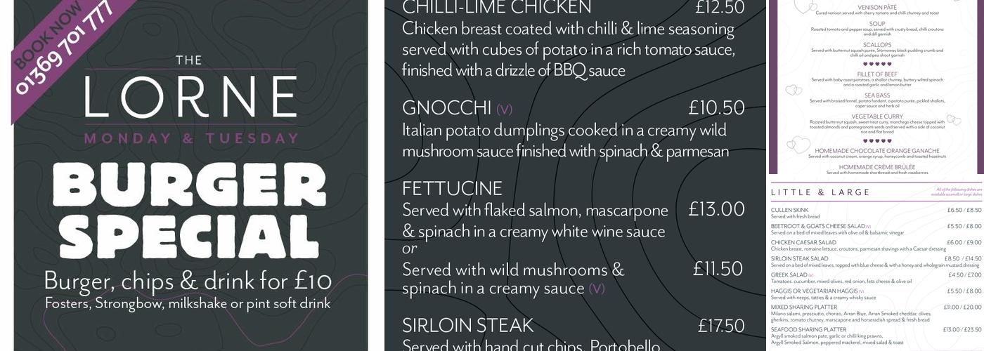 The Lorne Dunoon Menu