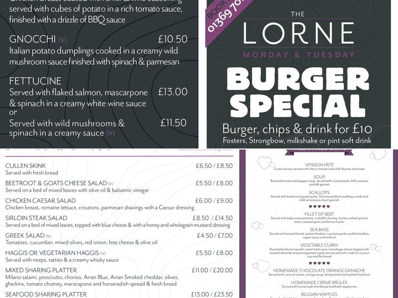 The Lorne Dunoon Menu