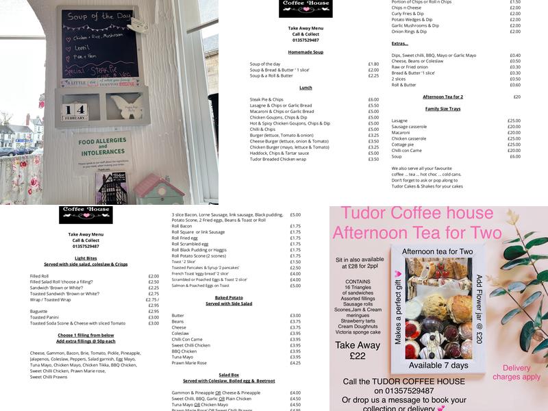 Tudor Coffee House Menu