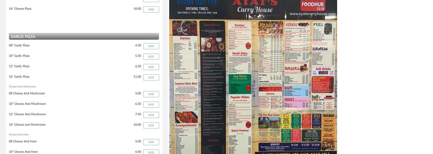 Madras Curry House Menu