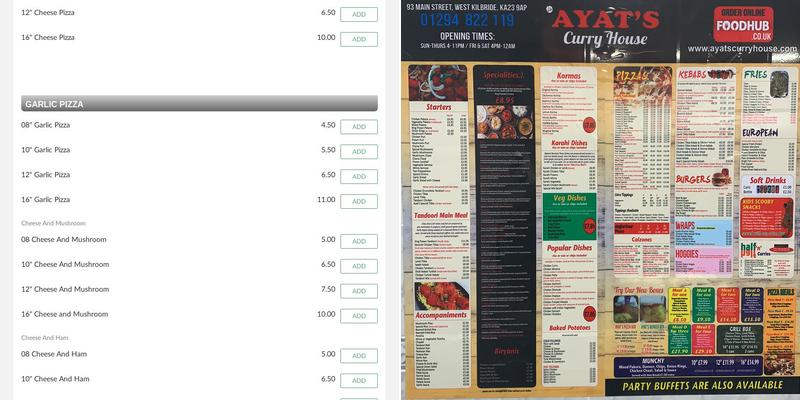 Madras Curry House Menu