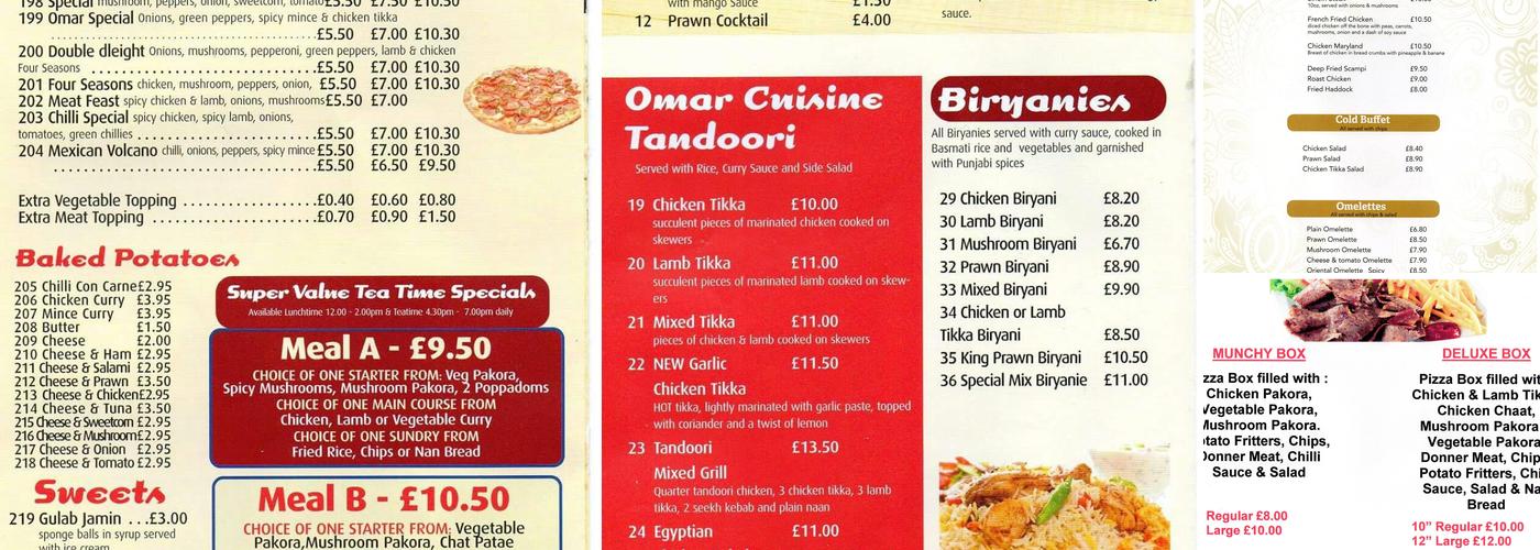 Omar Cuisine Menu