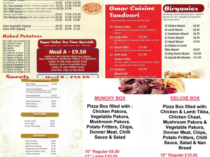 Omar Cuisine Menu